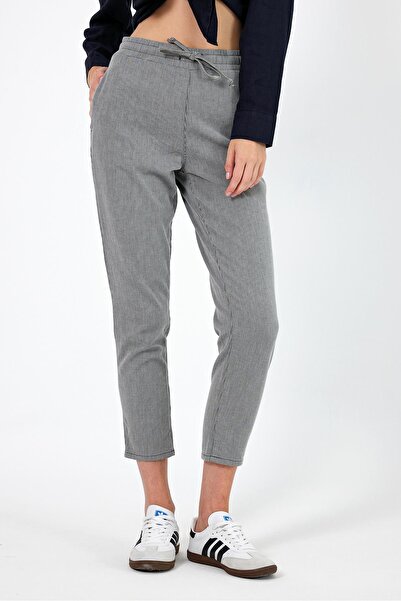 VENA Pantaloni de damă Alian cu dungi negre - cu talie elastică