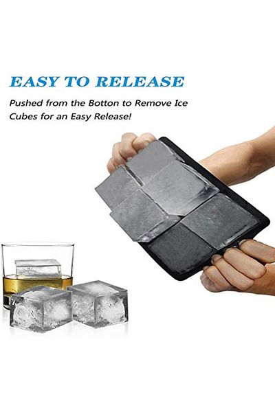 zola Silicone mold for ice cubes, 6 spaces for cubes, 17x11.5x5 cm, black