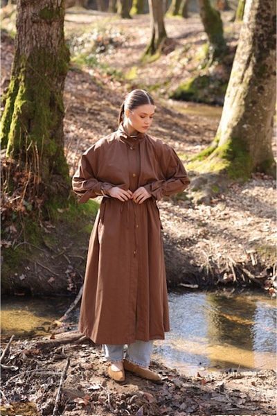 Kirazgym Women's Adjustable Trench Coat 1020