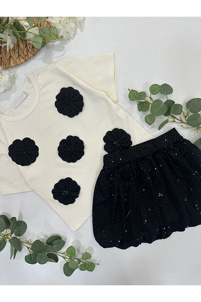 ChibuumKids Girl's Flowered Skirt Suit
