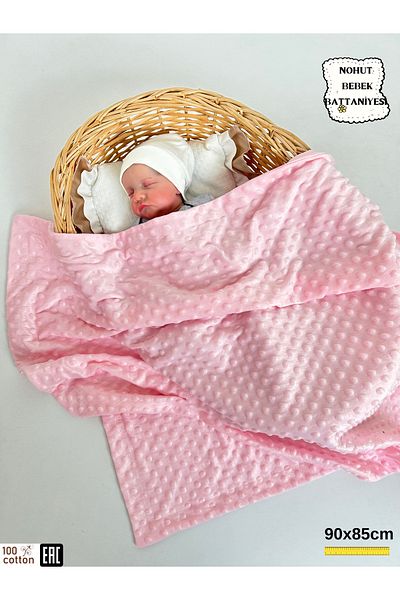 Bebella Pink Chickpea Double Layer Baby Girl Blanket Swaddle 100% Cotton Multi-Purpose Cover Seasonal 90X85Cm