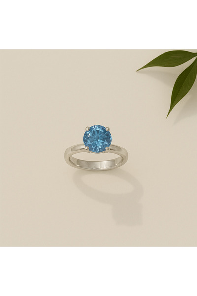DURAN TAKI TASARIM Aquamarine Zirkon Gümüş Yüzül
