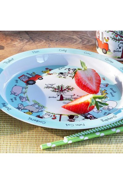 Tyrrell Katz Melamine Food Plate Farmyard // Farm Animals