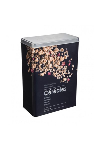 5FIVE Noire cereal storage container, metal 18 x 10 x 24.5 cm