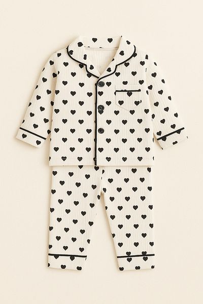 mia mia 6-24 Months Heart Report Fabric Pajama Set