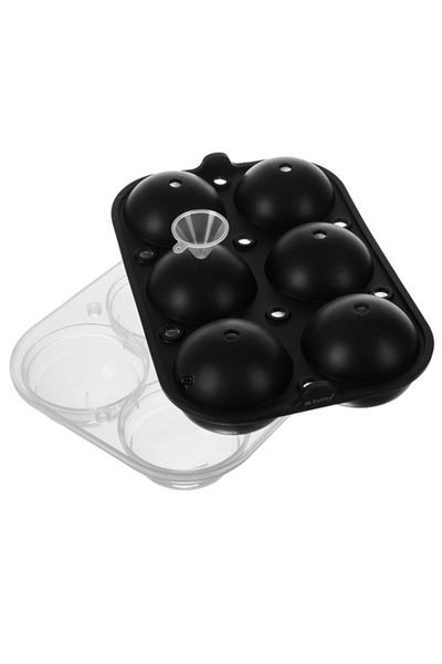 zola Silicone mold for ice balls, 6 spaces, 22 x 15 x 6.5 cm, black
