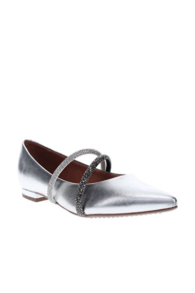 VİZZANO حذاء فيزانو نسائي بكعب منخفض فضي | صنع في البرازيل