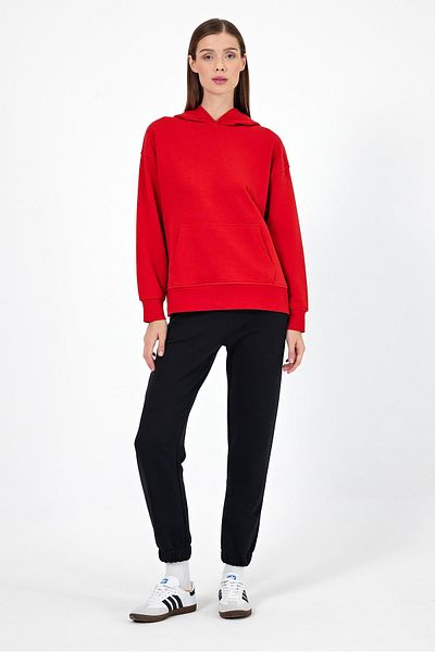 VENA Women's Black Regular Fit Basic Sweatpants with Elastic Legs