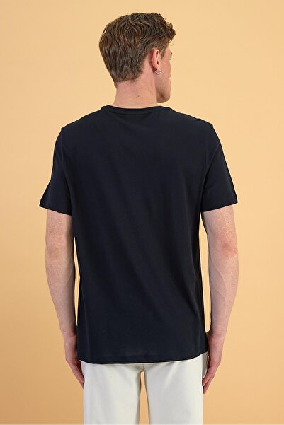 VENA Danny Men's Black Cotton Crew Neck Basic T-Shirt