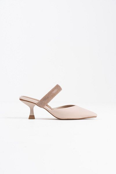 EMOYRA Nina Heeled Beige Women's Slippers