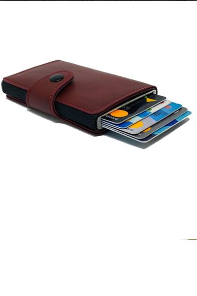 Walle's Polo Comely Rfid Protected Leather Automatic Aluminum Mechanism Unisex Wallet - Card Holder