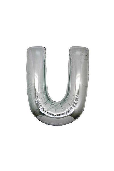 Deniz Party Store Silver Foil Balloon (U) Letter 36 - 40 cm