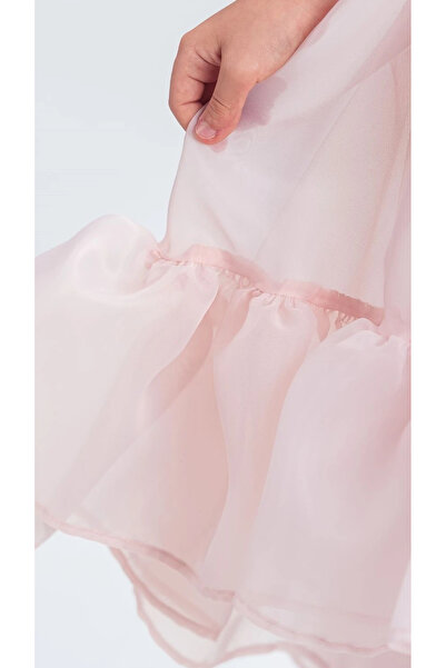 vestitino Tailed Girl's Evening Dress Karolin Fabric