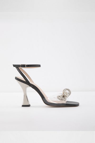Aldo HEIBAT-TR - Rochie de seară neagră pentru damă Sandale cu toc
