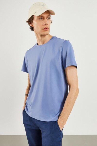 VENA Ανδρικό μπλουζάκι Ken Sky Blue Crew Neck Regular Fit Basic - 29716-1101