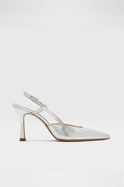 Aldo Sırus-Tr - Silver Faux Leather Open Back Women's Heeled Shoes