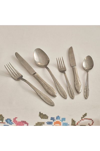 Bella Maison Vintage Dinner Fork Set for 6 People - 18 Pieces Silver