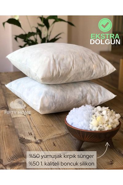 Fifty 2 Pieces Throw Pillow Inner Pillow - Throw Pillow Inner Pillow - Throw Pillow Inner Filling 50% Beads Silicone / 50% Cropped Sponge
