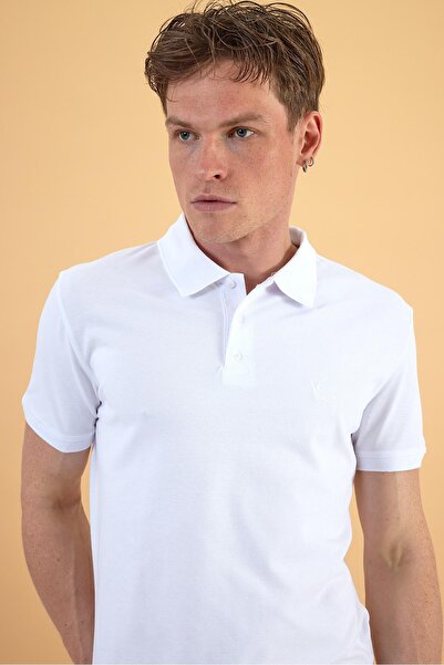 VENA Ανδρικό μπλουζάκι Martin White Polo Collar Slim Fit