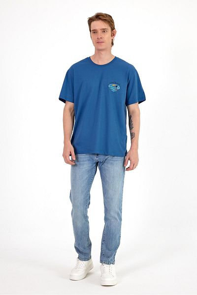 VENA Ανδρικό μπλουζάκι με στάμπα Navy Crew Neck Regular Fit