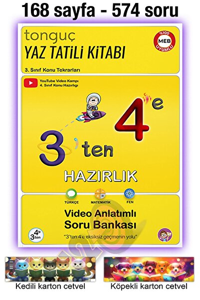 Tonguç Yayınları 3'ten 4'e Yaz Tatili Kitabı Hazırlık