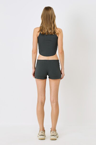 C&City Smoke Colored Women's Knitted Short Boxers - 930 Model