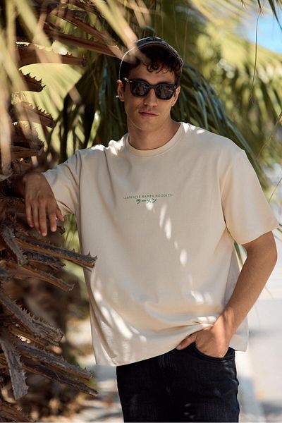VENA Paul Stone Patterned Men's T-Shirt - Crew Neck, Regular Fit