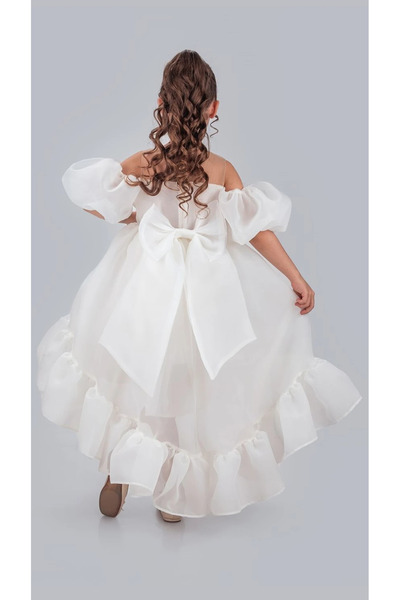 vestitino Tailed Girl's Evening Dress Karolin Fabric