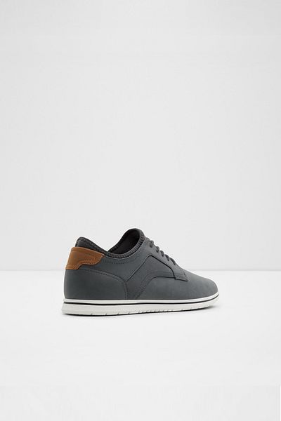 Aldo Drymos - Men's Faux Leather Dark Gray Flat Lace-Up Stylish Shoes