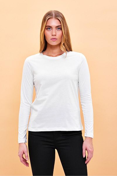 VENA Γυναικείο μπλουζάκι Gloria Ivory Crew Neck Regular Fit Basic