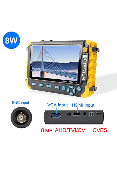 PEGATAH جهاز اختبار كاميرات المراقبة CCTV 8W-EU 8MP 4 في 1، شاشة كاميرا 5 بوص...