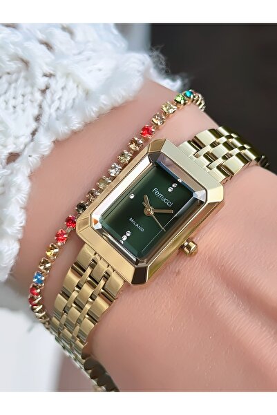 Ferrucci FERRUCCİ MİLANO ÇELİK KORDON KADIN KOL SAATİ+BİLEKLİK HEDİYELİ