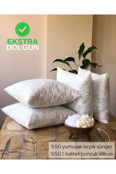 Fifty 4 Pieces Throw Pillow Inner Pillow - 50% Beads 50% Cropped Silicone