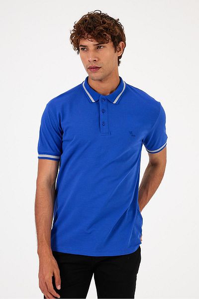 VENA Ανδρικό ριγέ μπλουζάκι Pete Sapphire Regular Fit Pique