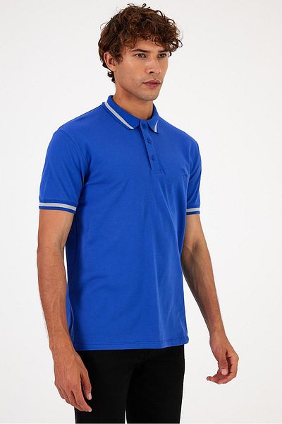 VENA Ανδρικό ριγέ μπλουζάκι Pete Sapphire Regular Fit Pique