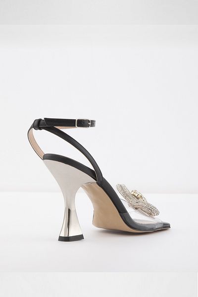 Aldo HEIBAT-TR - Rochie de seară neagră pentru damă Sandale cu toc