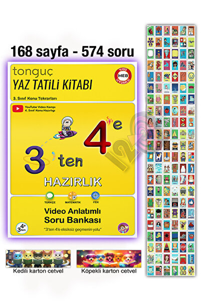 Tonguç Yayınları 3'ten 4'e 3.sınıftan 4.sınıfa Hazırlık Kitabı Ingilizce Keli...