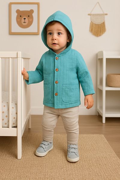 Aydodo Muslin Hooded Cardigan