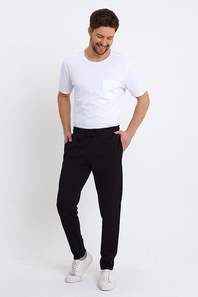 VENA Jack Slim Fit Βαμβακερό Φούτερ - ΜΑΥΡΟ