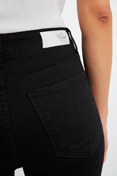 VENA Women's Gabriella Party Black Skinny Jean Trousers