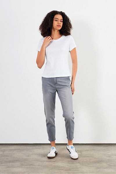 VENA Rachel T-shirt Slim Fit Basic με Στρογγυλή Λαιμόκοψη - Λευκό