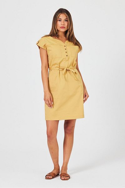 VENA Γυναικείο φόρεμα Gabardine με λεπτομέρεια Riva Honey Foam - Regular Fit