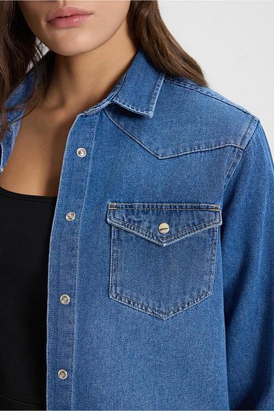 VENA Cămașă de damă Sydney, albastru închis, slim fit