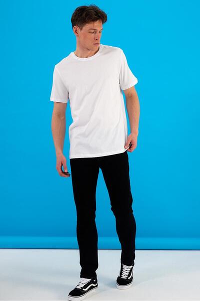 VENA Λευκό Κανονικής Σταθεράς Crew Neck Ανδρικό T-Shirt - Ken Basic