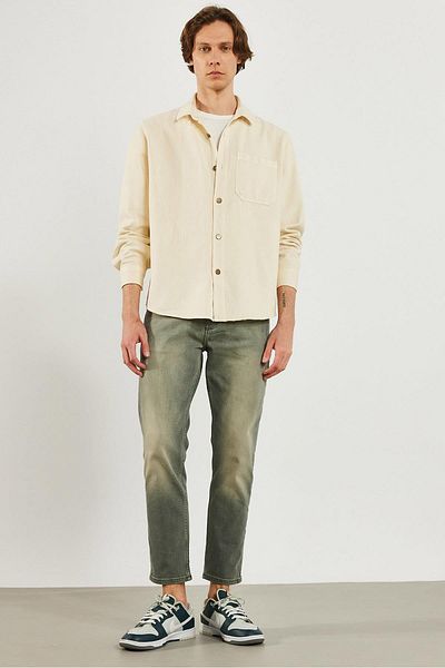 VENA Ανδρικό παντελόνι Jean Edward Stone Grey Slim Straight