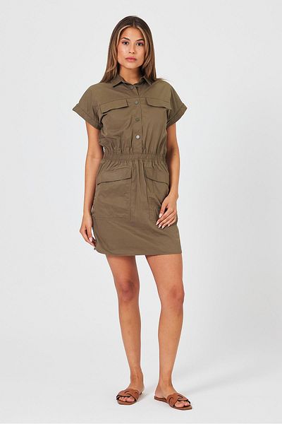 VENA Γυναικείο φόρεμα αλεξίπτωτου Loren Khaki Cargo Pocket