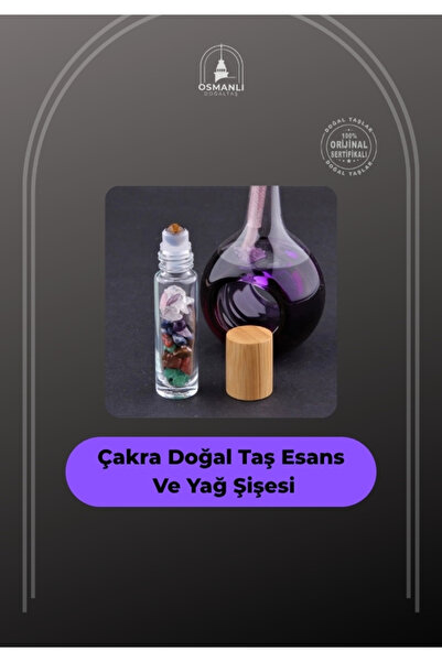 OSMANLI DOĞAL TAŞ Sertifikalı Çakra Doğal Taş Esans Ve Yağ Şişesi - 150 Ml, 8...