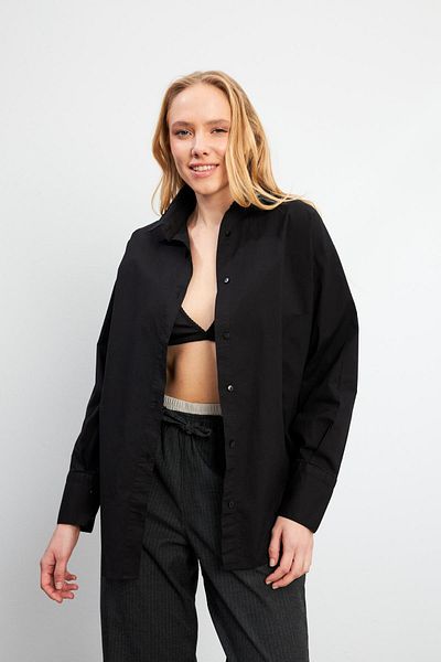 VENA Cămașă de damă Rose Black Regular Fit
