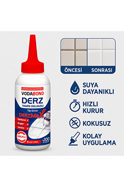 Vodaseal Derz Yenileme Ürünü 300 gr – Beyaz, Suya Dayanıklı, Hızlı Kuruyan