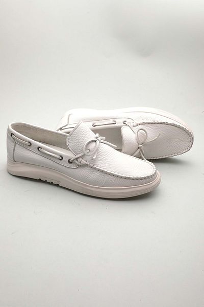 Gondol Loafer clasic din piele naturală pentru bărbați alb 42 Ttx.601210